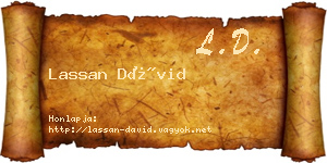 Lassan Dávid névjegykártya