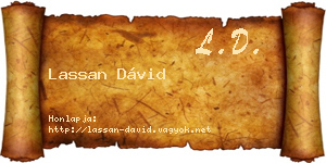 Lassan Dávid névjegykártya